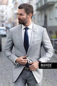 Světle šedý pánský oblek BANDI, Zaccario, Slim Fit