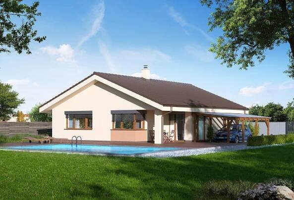 Projekt na bungalov, projekt bungalov, projekty bungalov, bungalov 1673