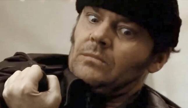 Jack Nicholson in Přelet nad kukaččím hnízdem (1975)