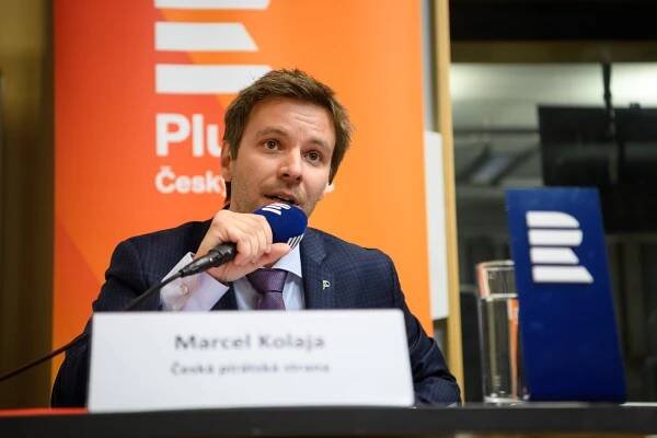 Marcel Kolaja, Česká pirátská strana, při debatě Českého rozhlasu před volbami do Evropského parlamentu v květnu 2019. 