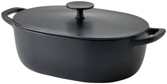 VARDAGEN kastrol s poklicí, smaltovaná litina matné/černá, 6.5 l - IKEA