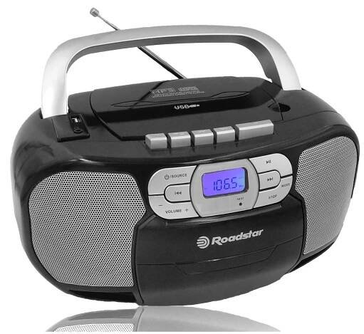 Radiomagnetofon Roadstar, RCR-4635UMPBK, PLL FM, CD MP3, USB, AUX in, černá | eberry.cz