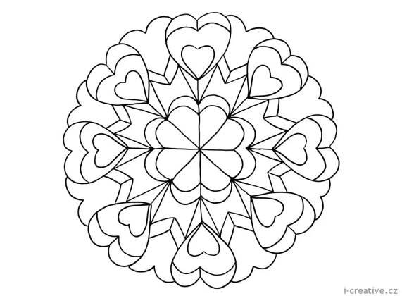 Mandaly K Vytisknutí A Vybarvení | I-Creative.cz - Kreativní Online Magazín A Omalovánky K Vytisknutí | Mandala Coloring, Cool Coloring Pages, Heart Coloring Pages