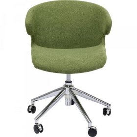 Zelená otočná kancelářská židle s područkami Lana