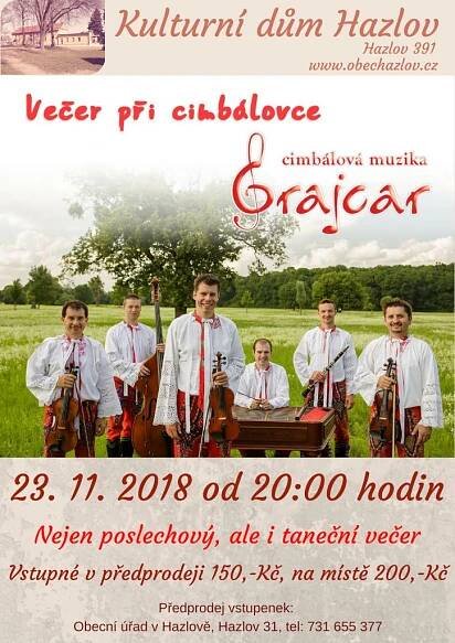 Večer při cimbálovce - cimbálová muzika Grajcar - Oficiální stránky obce Hazlov