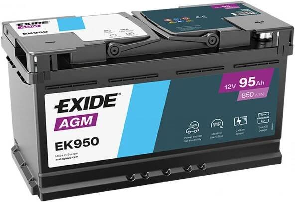 Exide Micro-hybrid AGM 12V 95Ah 850A EK950