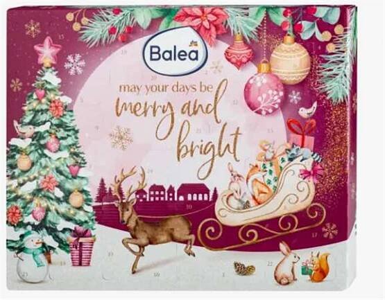 Adventní kalendář Balea: May Your Days Be Merry And Bright obsahuje 24 výrobků, které dopřejí tělu příjemnou a cennou péči, 399 Kč, dm.cz Foto:archiv