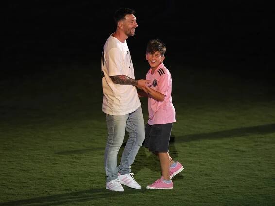Lionel Messi and Thiago Messi