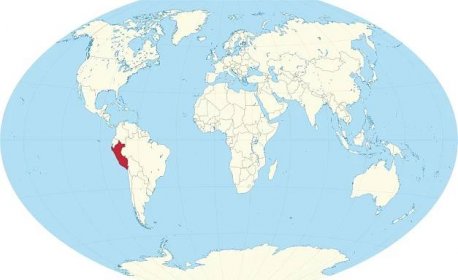 Peru umístění na mapě světa - Peru, země na mapě světa (Jižní Amerika - Amerika)