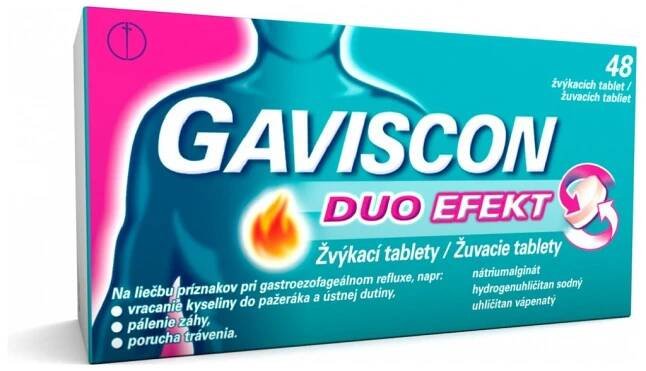 Gaviscon Duo Efekt 48 žvýkacích tablet