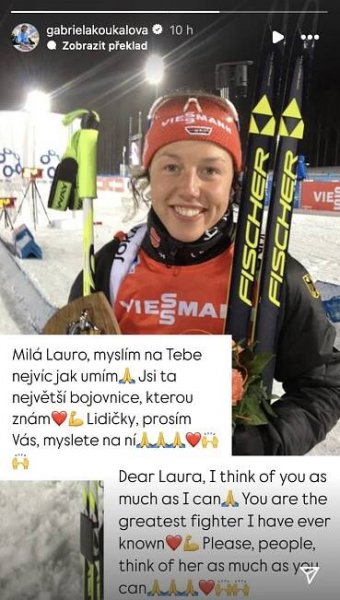 FOTO: Gabriela Soukalová doufá, že se Laura v pořádku najde. – stránka 6
