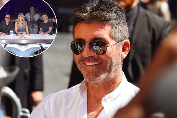 Simon Cowell with his Howie Mandel, Heidi Klum and Terry Crews during America's Got Talent All-Stars