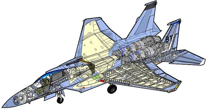 Файл:McDonnell Douglas F-15 Eagle cutaway drawing.svg — Вікіпедія