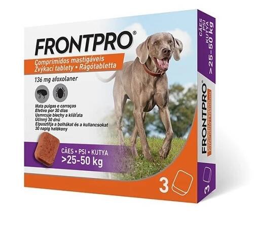 FRONTPRO Antiparazitární žvýkací tablety pro psy (25-50 kg) 3 tablety