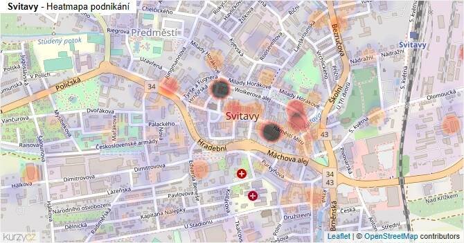 Svitavy - mapa podnikání