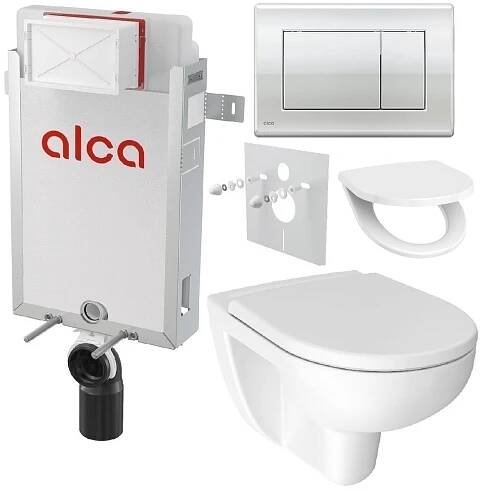 Alcadrain Set modulu k zazdění, Jika WC, sedátka a tlačítka M271, chrom lesk KAE115
