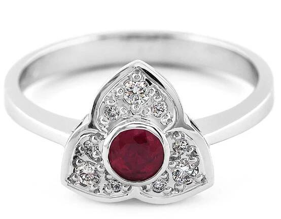 Prsten s rubínem a diamany - Optima Diamant - České klenotnictví