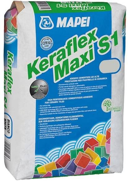 Flexibilní lepidlo na obklady a dlažbu Mapei Keraflex Maxi C2TE S1 25 kg bílý / BAUMAX