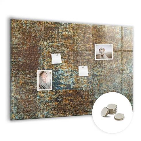 Suchoběžná magnetická tabule s magnety 100 x 70 cm Zrezavělý plech