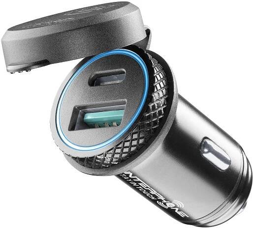 Nabíjecí adaptér Interphone s konektory USB-C a USB, 4,2A max, černá