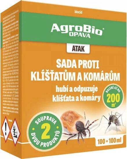 AgroBio Atak Sada proti klíšťatům a komárům 2 x 100 ml