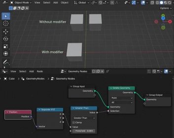 How I can remove the right half of a geometry using a geometry node? - Blender Stack Exchange