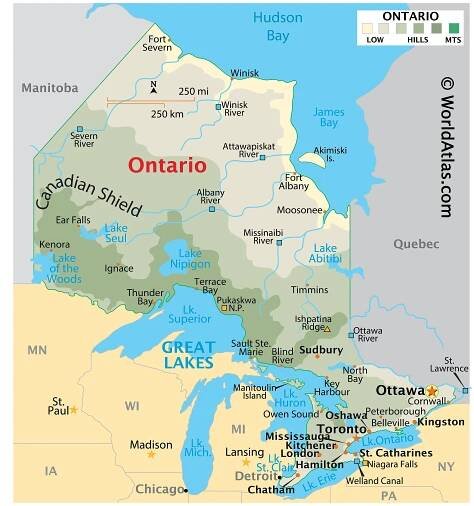 Ontario Maps & Facts