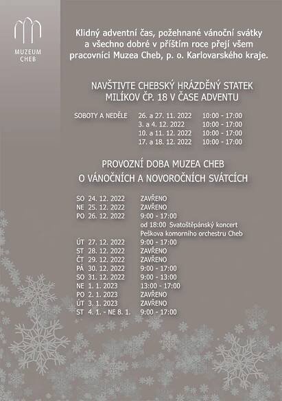 Advent v Muzeu Cheb, 23. ročník muzejního adventního trhu