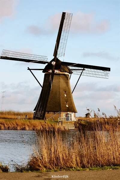 Kinderdijk kam v okolí Amsterdamu Nizozemí
