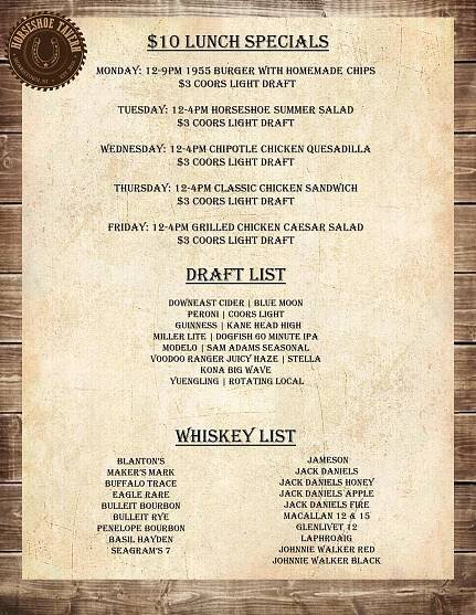 Menu - Explore Our Menu | The Horseshoe Tavern 