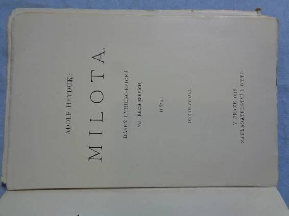 Milota: báseň lyricko-epická ve třech zpěvích: (1874), 1918