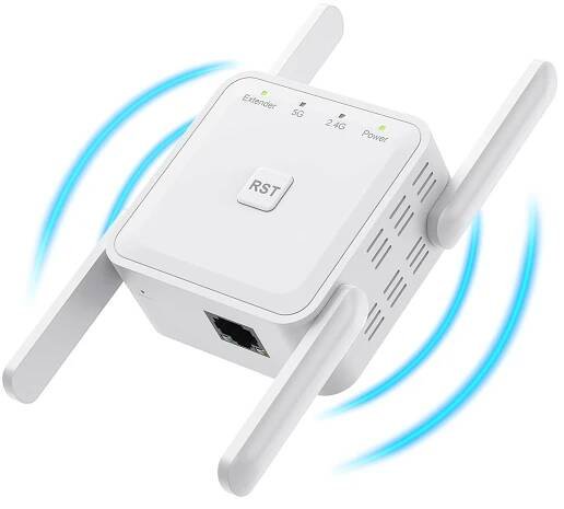 1200Mbps WiFi Extender WiFi Booster 2.4 & 5GHz Dual Band Repeater up to 2680 Sq.ft