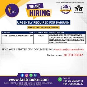 URGENTLY REQUIRED FOR BAHRAIN - Googal Jobs - Assignments Abroad Time