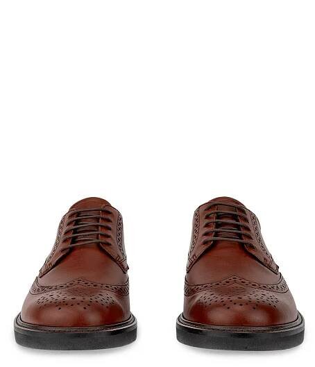 Pánska kožená obuv typu Brogue  ECCO® Metropole London - Hnedá - Front pair