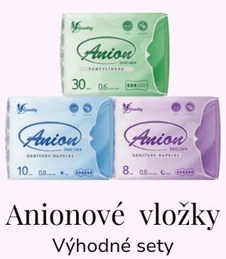 Anionové antibakteriální hygienické vložky