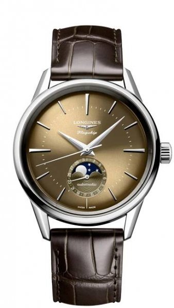 Longines Flagship Heritage Moon Phase in green, anthracite and Havana beige ref. L4.815.4