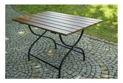 Dřevěný venkovní stolek skládací s kovovým rámem, masiv borovice, 120x80 cm