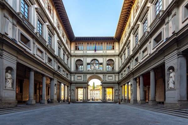 Gorgeous exterior of the Uffizi Gallery, Florence