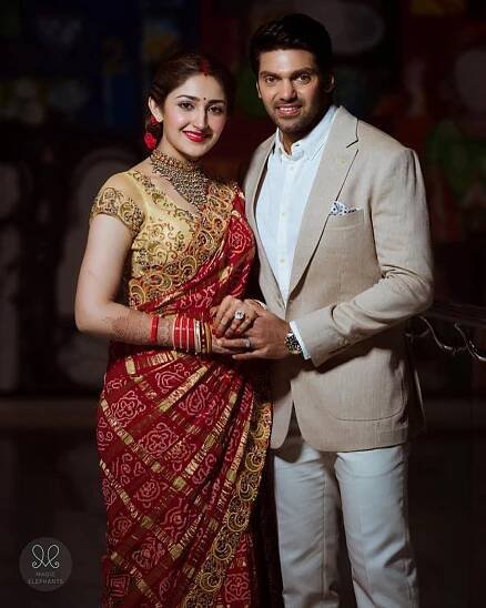  Arya and Sayesha Saigal marriage photo