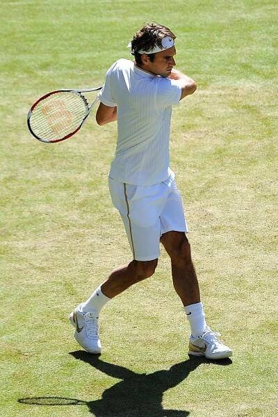 Roger Federer is an eight-time champion, an all-time men's record.In Wikipedia. https://en.wikipedia.org/wiki/List_of_Wimbledon_gentlemen%27s_singles_champions By Justin Smith - originally posted to Flickr as Roger Federer - Wimbledon 2009, CC BY-SA 2.0, https://commons.wikimedia.org/w/index.php?curid=7231734 