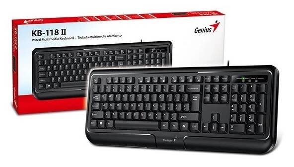 Genius KB-118 II COPILOT, klávesnice CZ/SK, klasická, voděodolná typ drátová (USB), černá - Cartridge Toner