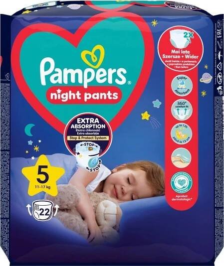 Pampers Night Pants Pleny kalhotkové, veilkost 5