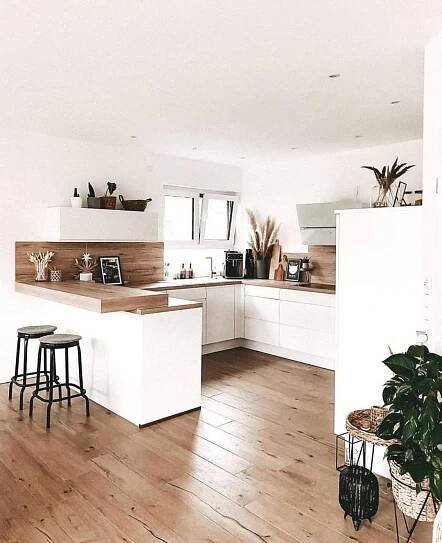 Épinglé par Laure Galland sur Avenue des Cottages | Cuisines dans salon, Cuisine moderne, Idee amenagement cuisine