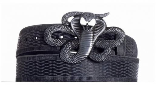 Pásek černý kožený Kobra vroubek broušený