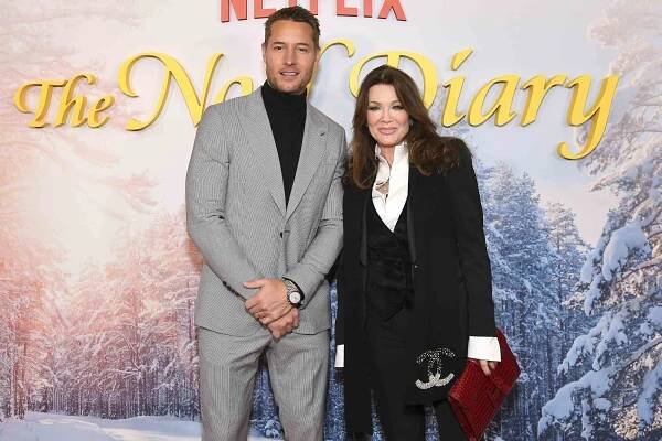 Justin Hartley and Lisa Vanderpump attend The Noel Diary Special Screening at The Bay Theater on November 10, 2022 in Pacific Palisades, California.