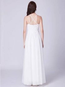 Bílé dlouhé svatební společenské šaty za krk 36