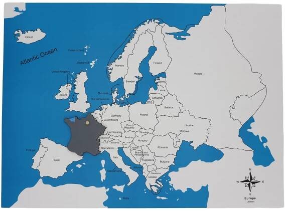 Kontrolní mapa - Evropa Nová - s popisky