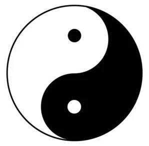 Jednoduché čisté vysoké res Yin-Yang symbol animace — Stock obrázek