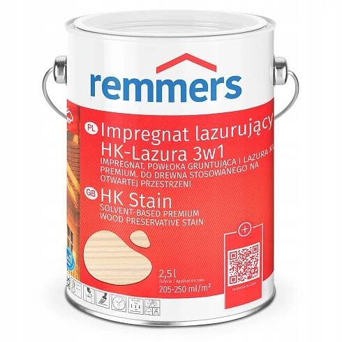 Remmers Hk-lasur Bílý 2,5L impregnační nátěr na dřevo RC990 lazura 3v1