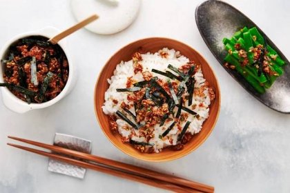Furikake is an all-purpose Japanese condiment that's delicious on rice, green beans, or even popcorn.